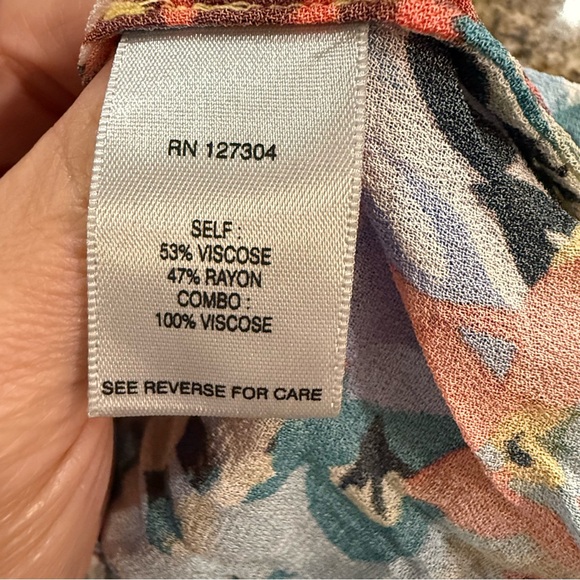 John Mark Tunic Top 1X  Artsy Boho Oversized Flowy Floral Patch - Picture 13 of 15